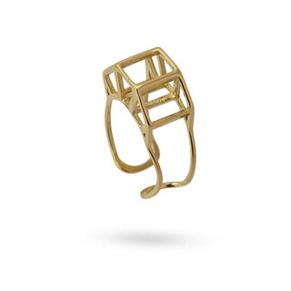 Women's Ring Geometric Anartxy AAN852 Steel 316L-Gold Plating IP